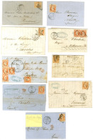 Lot De 8 Lettres Affranchies Avec N° 16 Dont Un Piquage Susse. - TB. - 1853-1860 Napoleon III