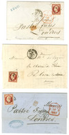 Lot De 3 Lettres Affranchies Avec N° 17, Très Belle Nuance. - TB / SUP. - 1853-1860 Napoléon III