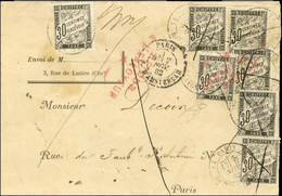 Càd PARIS / R. D'AMSTERDAM Sur Lettre Non Affranchie Adressée Localement. A L'arrivée, Càd PARIS / RAYON CENTRAL / Taxe  - 1859-1959 Cartas & Documentos