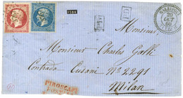 PC 3767 / N° 14 + N° 17 Càd GALLIPOLI / TURQUIE Sur Devant De Lettre Pour Milan. 1860. - TB / SUP. - R. - Maritieme Post