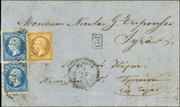 PC 3770 / N° 13 + N° 14 Paire Càd MERSINA / TURQUIE D'ASIE Sur Lettre Pour Syra. 1860. - TB. - R. - Maritieme Post