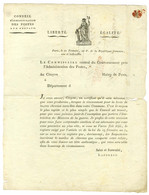 Lettre Avec Très Bon Texte Daté De Paris Le 21 Frimaire An 8, Concernant La Levée De 40000 Chevaux Pour La Poste. - TB. - ....-1700: Precursors