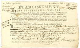 Document Imprimé ETABLISSEMENT DES BERLINES DE L'ECLAIR. - TB. - ....-1700: Precursors
