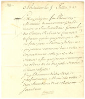 Lettre Datée De Versailles Le 5 Juillet 1757 Signée Rouille, Comte De Jouy Grand Maitre Et Surintendant Général Des Post - ....-1700: Precursors