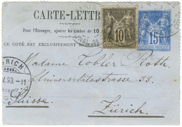 Essai De Carte-lettre à 15c (Storch J 31 B) Passé Par La Poste. - TB / SUP. - R. - Other & Unclassified