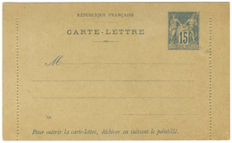 Carte-lettre 15c Bleu Avec Variété De Piquage Sans Bandelette. - TB / SUP. - Other & Unclassified