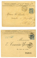 Lot De 2 Enveloppes 15c TSC Yvose-Laurent (2 Modèles Différents). - TB. - Otros & Sin Clasificación