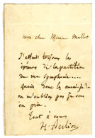 BERLIOZ Hector (1803-1869), Compositeur Et Chef D'orchestre. - Other & Unclassified