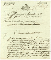 GRANDJEAN Charles Louis Dieudonné (1768-1828), Général De La Révolution Et De L'Empire. - Other & Unclassified