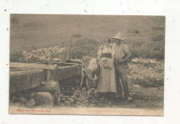 Cp, Agriculture, Suisse ,élevage , Couple ,veau, Ed. Photoglob Co, écrite1917 - Breeding