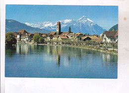 CPAINTERLAKEN , KIRCHE UNTERSEEN MIT NIESEN - Unterseen