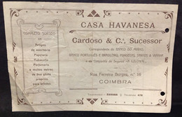 C1/2 - Public. * Casa Havanesa - Cardoso & Cª Sucessor * Papelaria * Perfum. * Coimbra * Portugal - Portugal