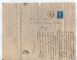 TB 3662 - LAC - 1866 - Lettre De SAINT TRIVIER DE COURTES Pour Mr Le Directeur Des Prisons De L'Ain à BOURG EN BRESSE - 1849-1876: Période Classique