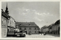 Austria, STOCKERAU, Main Street, Café Gruber And Zum Goldenen Strauss (1930s) - Stockerau