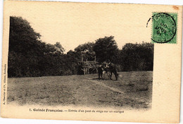 PC ENTRÉE D'UN PONT DE SINGE SUR UN MARIGOT GRENCH GUINEA (a29157) - Guinée Française
