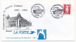 Enveloppe Affr. Marianne Briat D Obl. Temporaire Foire Internationale - Centenaire Poste Colbert Marseille - 1891 - 1991 - Bolli Commemorativi