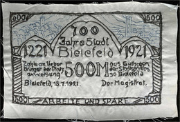 Probe Zu 500 Mark Seide, Graublau 15.7.1921. Vs. ähnlich Dem Wunderlich-Hunderter (unfertiges Stück). Dieses Exemplar Im - Zwischenscheine - Schatzanweisungen