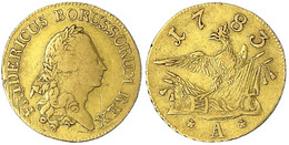 Friedrich D'or 1783 A, Berlin. 6,60 G. Fast Sehr Schön, Min. Justiert. Olding 435. Friedberg 2411. - Monete D'oro