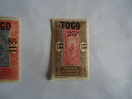 TOGO  FRANCE  COLONIES MLN STAMPS 1922 OVERPRINT  15/25 - Sonstige & Ohne Zuordnung