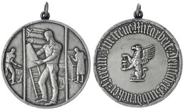 Tragb. Silbermedaille O.J. (um 1930) Von Morin. Für Treue Mitarbeit, Deutscher Buchdruckerverein. 47 Mm, 45,33 G. Vorzüg - Unclassified