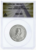 Schiller 1955 F. Im ANACS-Blister Mit Grading MS 63. Fast Stempelglanz. Jaeger 389. - Andere & Zonder Classificatie