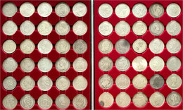 60 Alte Crown-Size Silbermünzen Des Meist 19. Und Anfang 20. Jh. Dabei Div Bessere Wie Frankreich Und Italien Ab Napoleo - Altri & Non Classificati