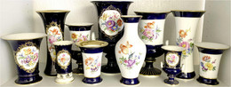 Sammlung Meißner Porzellan Kobaltblau: 11 Vasen Nach 1934. Alle Blumenbukett, Teils Mit Henkeln. Bitte Besichtigen. Alle - Other & Unclassified