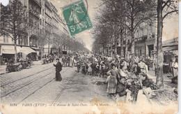 CPA France - Paris XVIIIe - L'Avenue De Saint Ouen - Le Marché - L. L. Edit. - Voie Ferrée - Animée - Oblitérée - Sonstige & Ohne Zuordnung