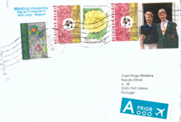 Belgique Cover To Portugal With Royals Stamp - Brieven En Documenten