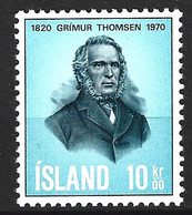 ISLANDE. N°398 De 1970. Poète Thomsen. - Ecrivains