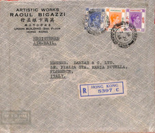 Aa6771 - HONG KONG - POSTAL HISTORY -  REGISTERED COVER To ITALY  1948 - Covers & Documents