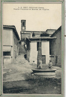 CPA - (38) CHANAS - Aspect De La Fontaine Et De La Montée De L'Eglise En 1911 - Chanas