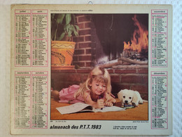 CALENDRIER//ALMANACH Des PTT De 1983 - OLLER - Info Intérieur: Carte Département De La NIEVRE - Plan De NEVERS - Grand Format : 1981-90
