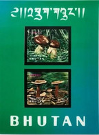 BHUTAN 1973 MUSHROOMS - 3d  Unique Stamp Imperf, Souvenir / Miniature Sheets MNH, As Per Scan - Vegetables