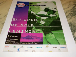 ANCIENNE PUBLICITE  5 EME OPEN DE GOLF FEMININ EVIAN MASTER 1998 - Alcools