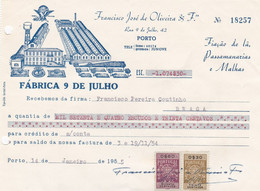 MY BOX 2 - PORTUGAL COMMERCIAL DOCUMENT  - PORTO - FISCAL STAMP - Portugal