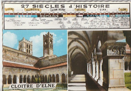 ELNE. - Le Cloître . Frise Historique. CPM Tour Dentelé RARE - Elne