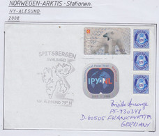 Spitsbergen  Cover Label International Polar Year Nederland  Ca NY-Alesund 2008 (LO181) - Scientific Stations & Arctic Drifting Stations