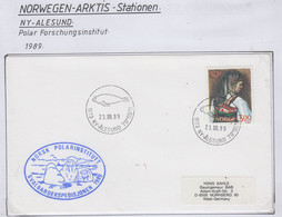 Spitsbergen  Cover Norsk Polarinstitut Svalbardekspedisjonen 1989 Ca NY-Alesund 23.08.1989 (LO182) - Expediciones árticas