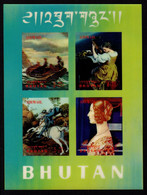 BHUTAN 1970 FAMOUS PAINTINGS - 3d  Unique Stamp Imperf, Souvenir / Miniature Sheets MNH, As Per Scan - Oddities On Stamps