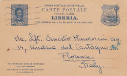 PS040 - OLD POSTAL STATIONERY - LIBERIA 1965 POSTAL CARD TO ITALY FIRENZE - Liberia