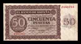 España Spain 50 Pesetas Burgos 1936 Pick 100 Serie J MBC VF - 50 Pesetas