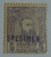 BELGIAN CONGO BELGE :  1887  -  N° 11 *.  CAT: +1500,00€      SPECIMEN      Défaut - 1884-1894