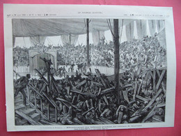 La Catastrophe De Marseille Effondrement Des Tribunes Pendant Les Courses De Taureaux Extrait Du Journal Illustré 1881 - Historische Dokumente