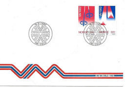 Norge Norway 1982 World Championship Nordic - Skiing In Oslo, Mi 853-854, FDC - Lettres & Documents
