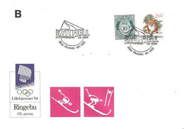 Norge Norway 1992 Olympic Games Lillehammer, Mi 1009 Red Fox Special Cover Kvitfjell Arena  Ringebu Cover - Briefe U. Dokumente