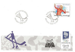 Norge Norway 1994 Olympic Games Lillehammer, Mi 1027  Björg Eva Jensen, Speed Skating, Hockey Gjøvik Ol-arena - Storia Postale