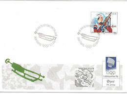 Norge Norway 1994 Olympic Games Lillehammer, Mi 1028  Eirik Kvalfoss, Biathlon, Sledding Arena Øyer - Covers & Documents