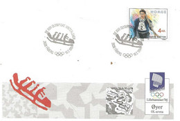 Norge Norway 1994 Olympic Games Lillehammer, Mi 1093  Simon Slåttvik Nordic Combined, Øyer Arena Bobsleigh - Covers & Documents