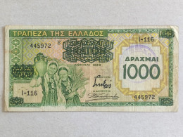 Greece, 1000 Drachmai 1939, Banknote ''TAMEION MHΛΟΥ'' Stamp - Griekenland